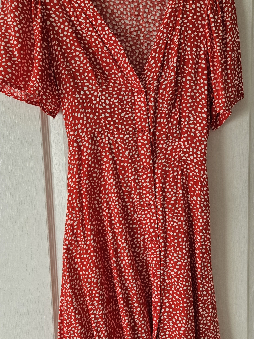 Vero Moda Red & White Polka Dot V-Neck Midi Dress